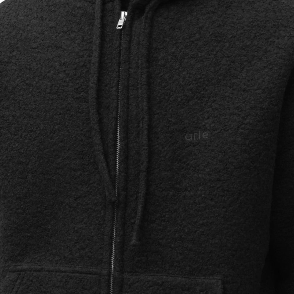 Arte Antwerp Boiled Wool Hooded Jacket Black Aw26-096j
