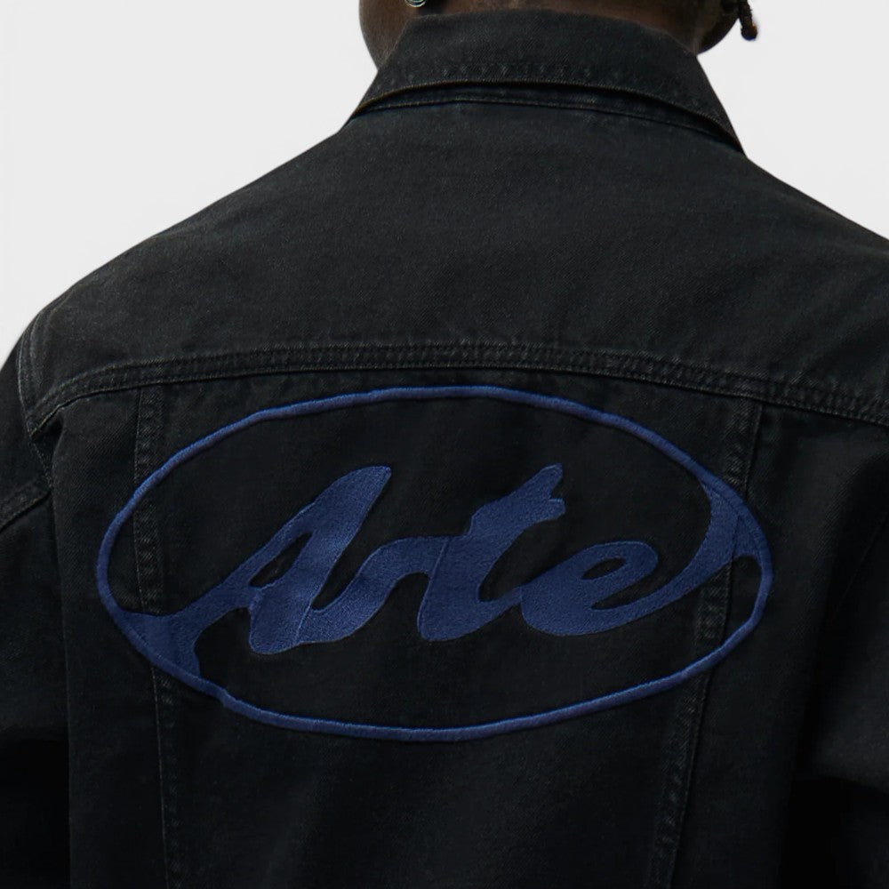 Arte Antwerp Circle Logo Jeans Jacket Black Ss26-213j-1