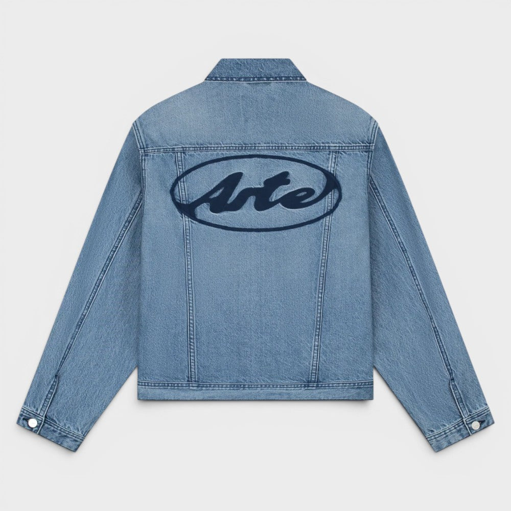 Arte Antwerp Circle Logo Jeans Jacket Denim Bleach Ss26-170j-488