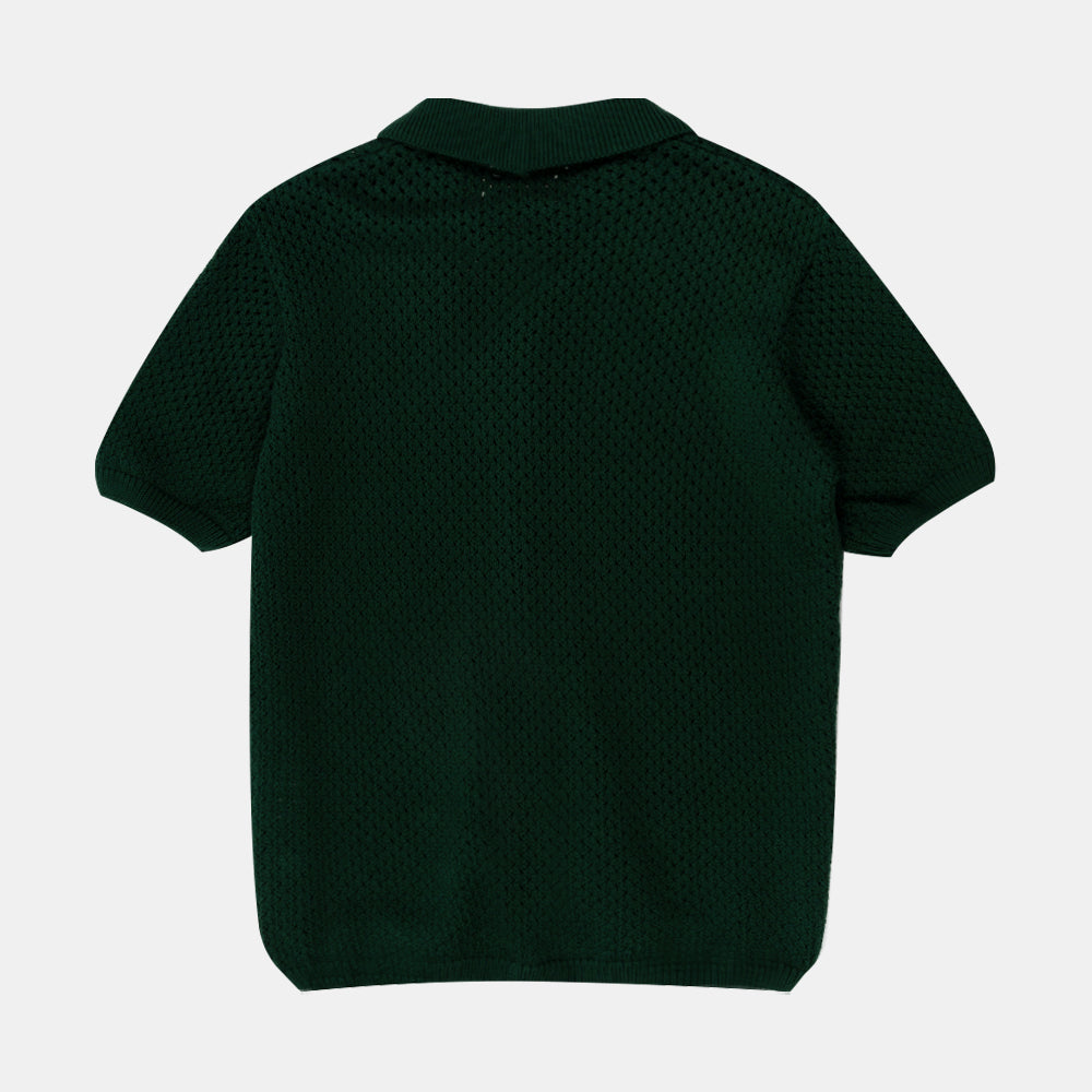 Arte Antwerp Crochet Knit Button Shirt Green Ss25-038k-300