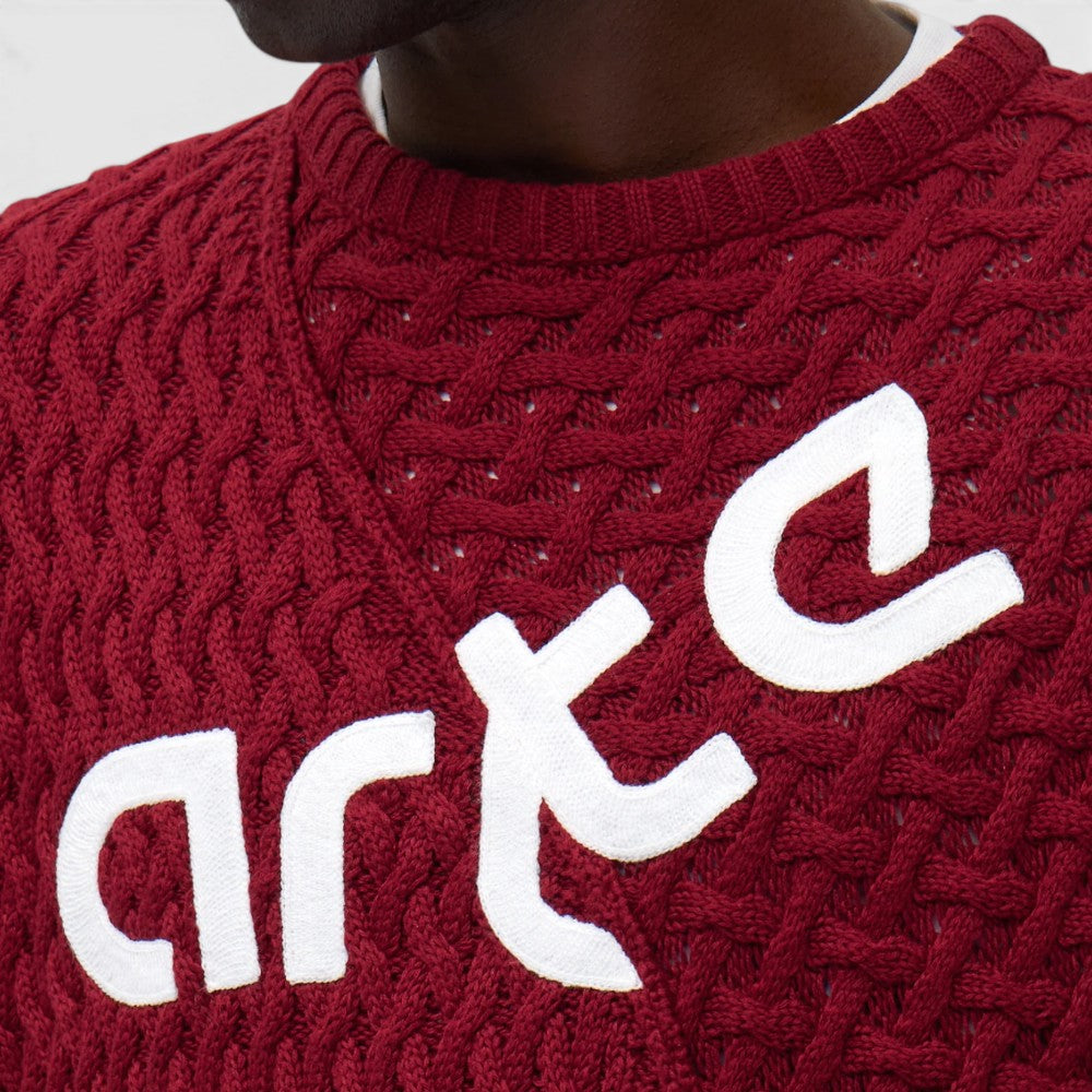 Arte Antwerp Distorted Logo Sweater Bordeaux Ss26-091k-1-bordeaux