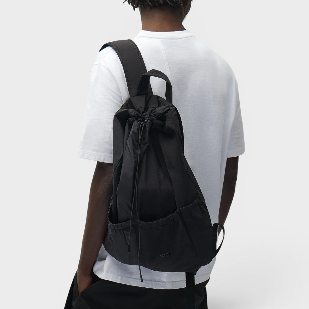 Arte Antwerp Drawstring Nylon Backpack Black Ss26-223ac-black