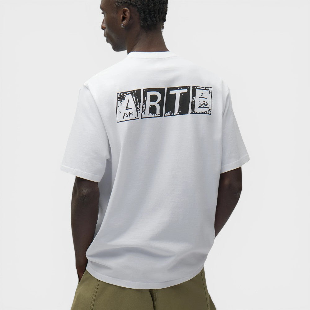 Arte Antwerp Faded Back Print T-shirt White Ss26-142t-white