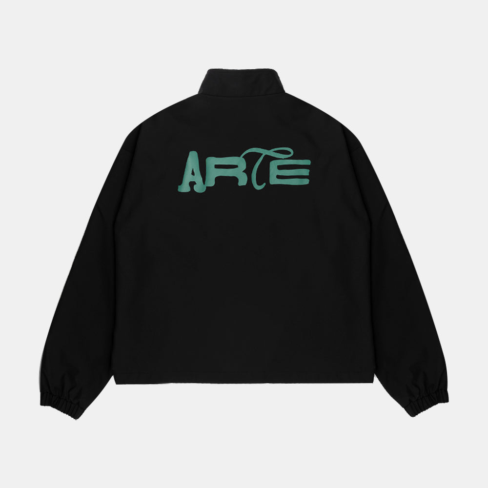 Arte Antwerp Green Logo Polyester Jacket Black Ss25-177j-1