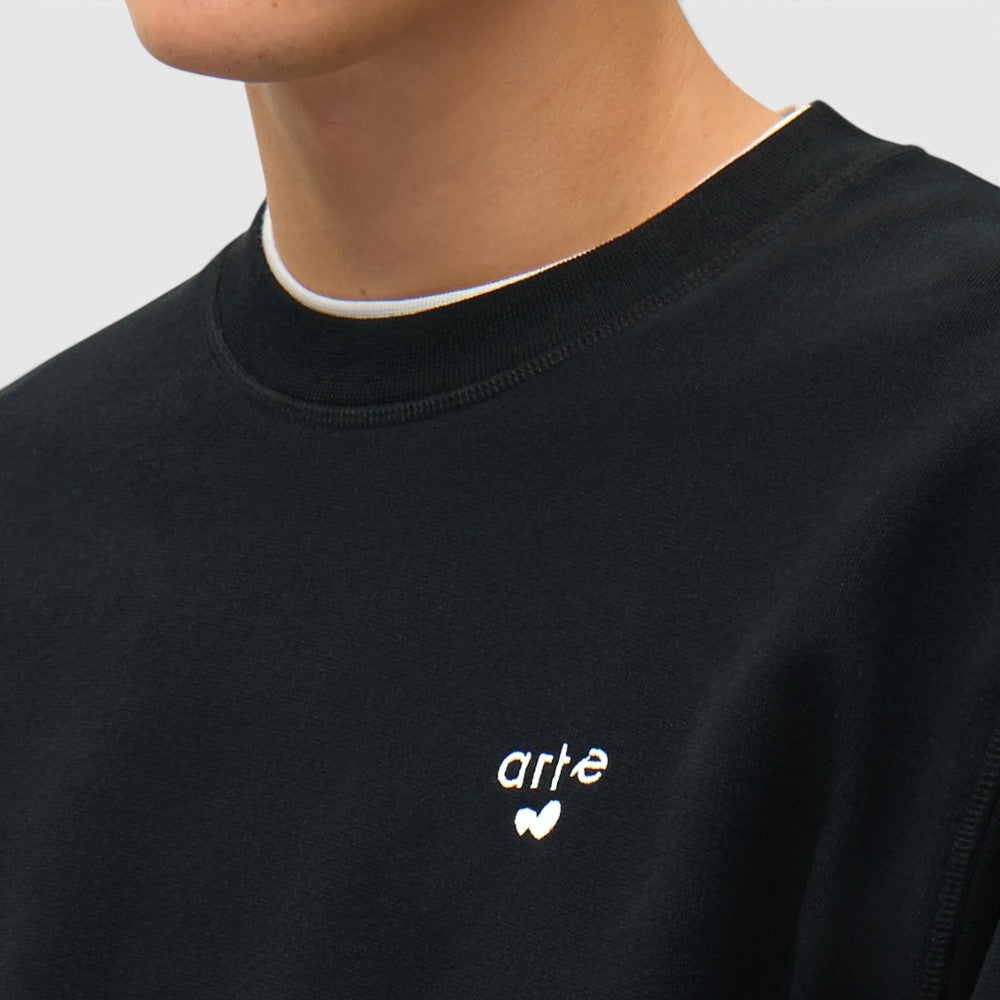 Arte Antwerp Heart Logo Crewneck Black Ss26-164c-black