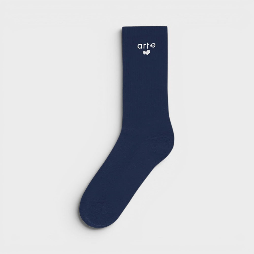 Arte Antwerp Heart Logo Socks Navy Ss26-198m-navy