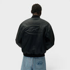 Arte Antwerp Leather Varsity Jacket Black Ss26-063j-black