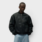 Arte Antwerp Leather Varsity Jacket Black Ss26-063j-black