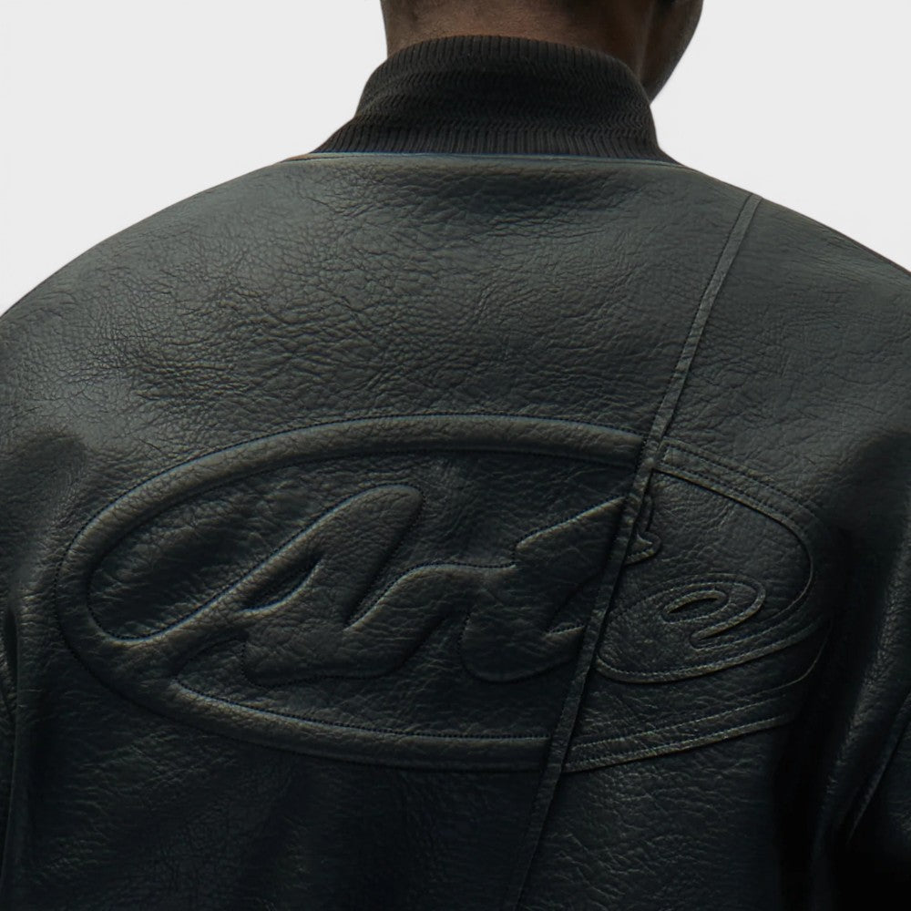 Arte Antwerp Leather Varsity Jacket Black Ss26-063j-black