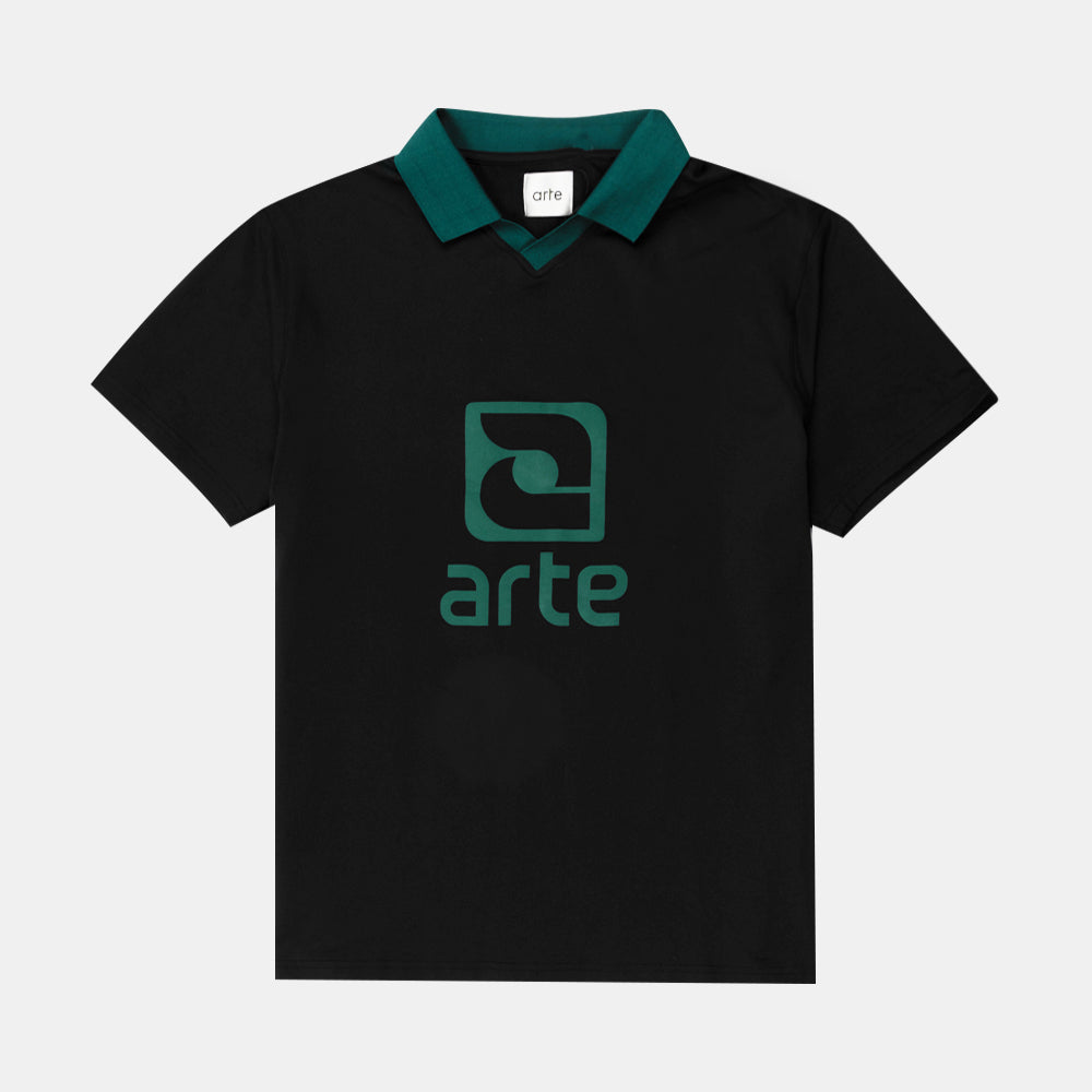 Arte Antwerp Logo Collar T-shirt Black Green Ss25-080t-2