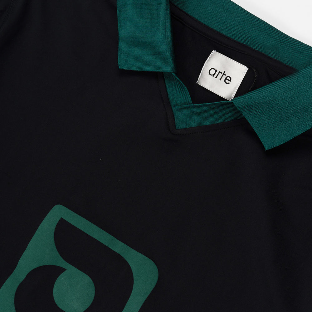 Arte Antwerp Logo Collar T-shirt Black Green Ss25-080t-2