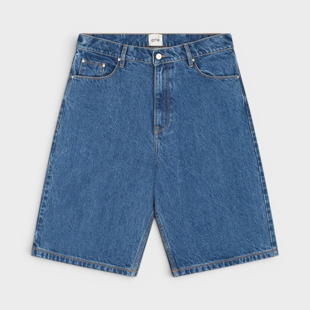 Arte Antwerp Round Pocket Denim Shorts Raw Denim Ss26-070sho-raw-denim