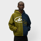 Arte Antwerp Split Logo Canvas Hood Jacket Navy Green Ss26-199j-navy-green