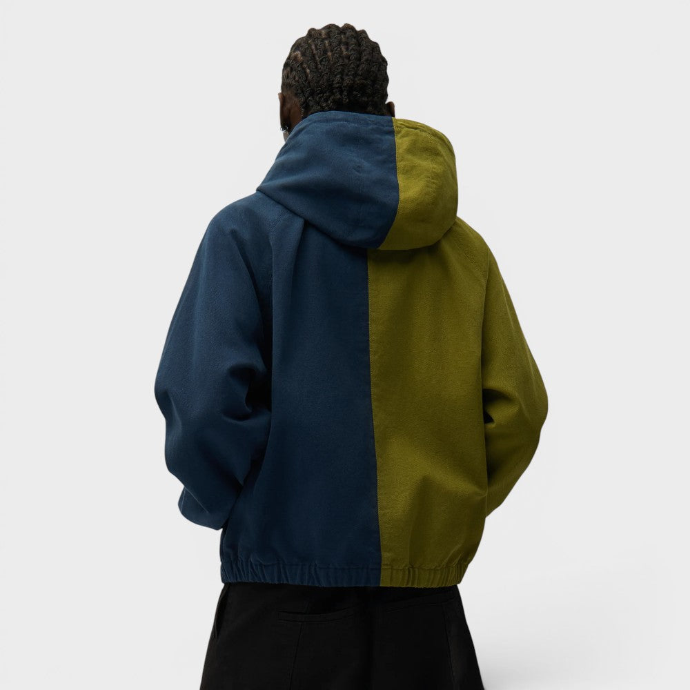 Arte Antwerp Split Logo Canvas Hood Jacket Navy Green Ss26-199j-navy-green