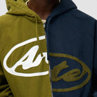 Arte Antwerp Split Logo Canvas Hood Jacket Navy Green Ss26-199j-navy-green