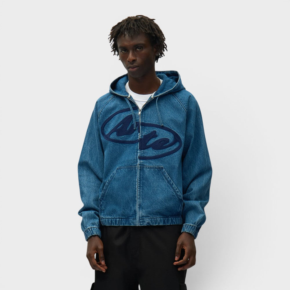 Arte Antwerp Split Logo Denim Hood Jacket Navy Ss26-227j-navy