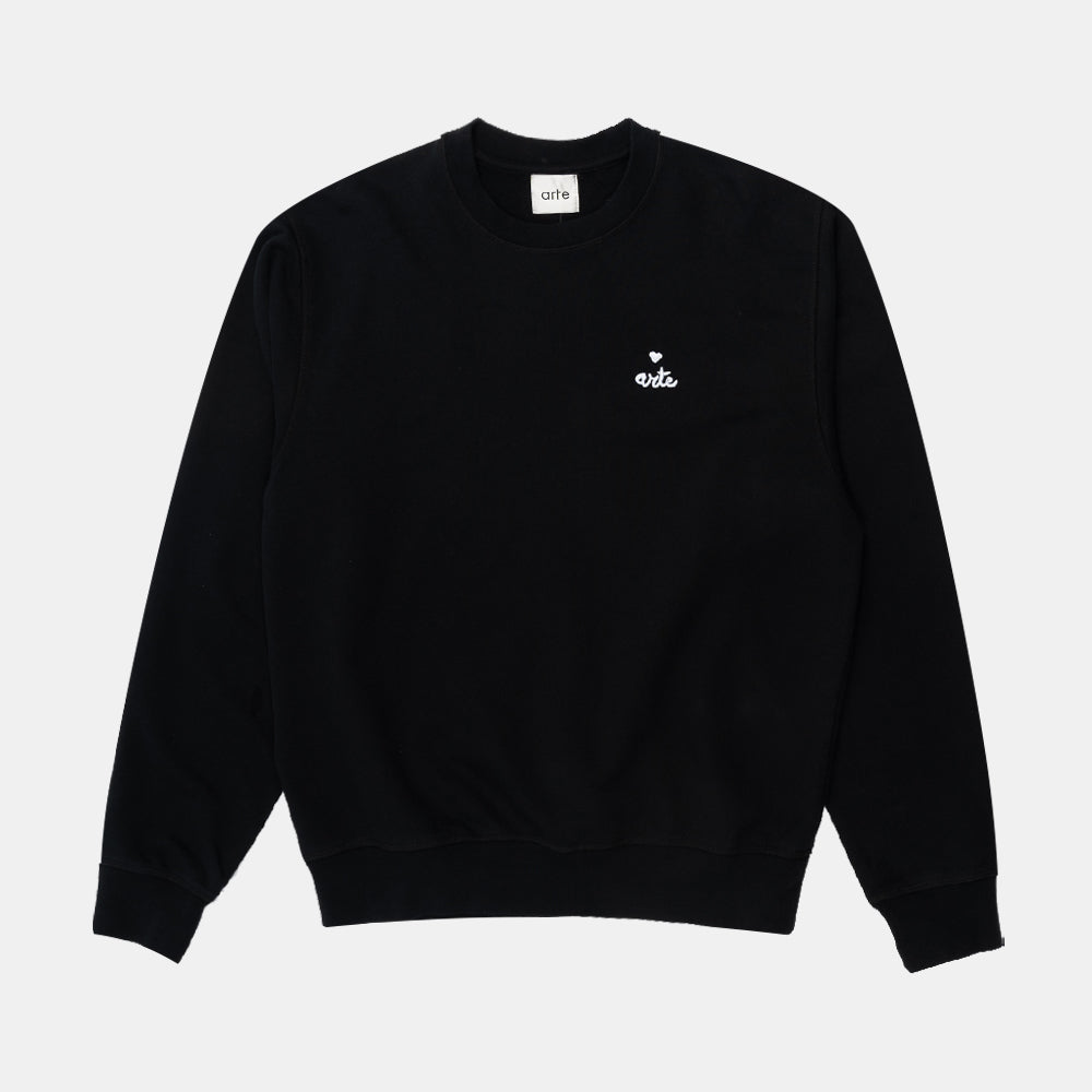 Arte Antwerp Sweat Heart Crewneck Black Ss25-170c-1