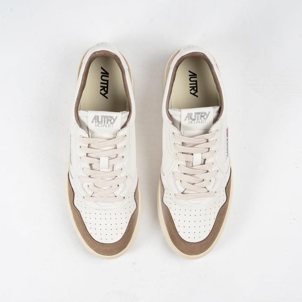 Autry Medalist Low Goat/Suede Wht/Tobacco Aulm-gs43