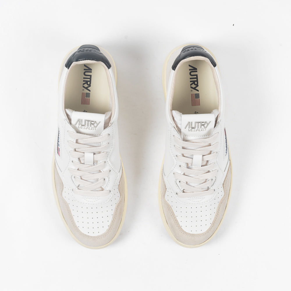 Autry Medalist Low Leat/Suede Wht/Black Aulm-ls21