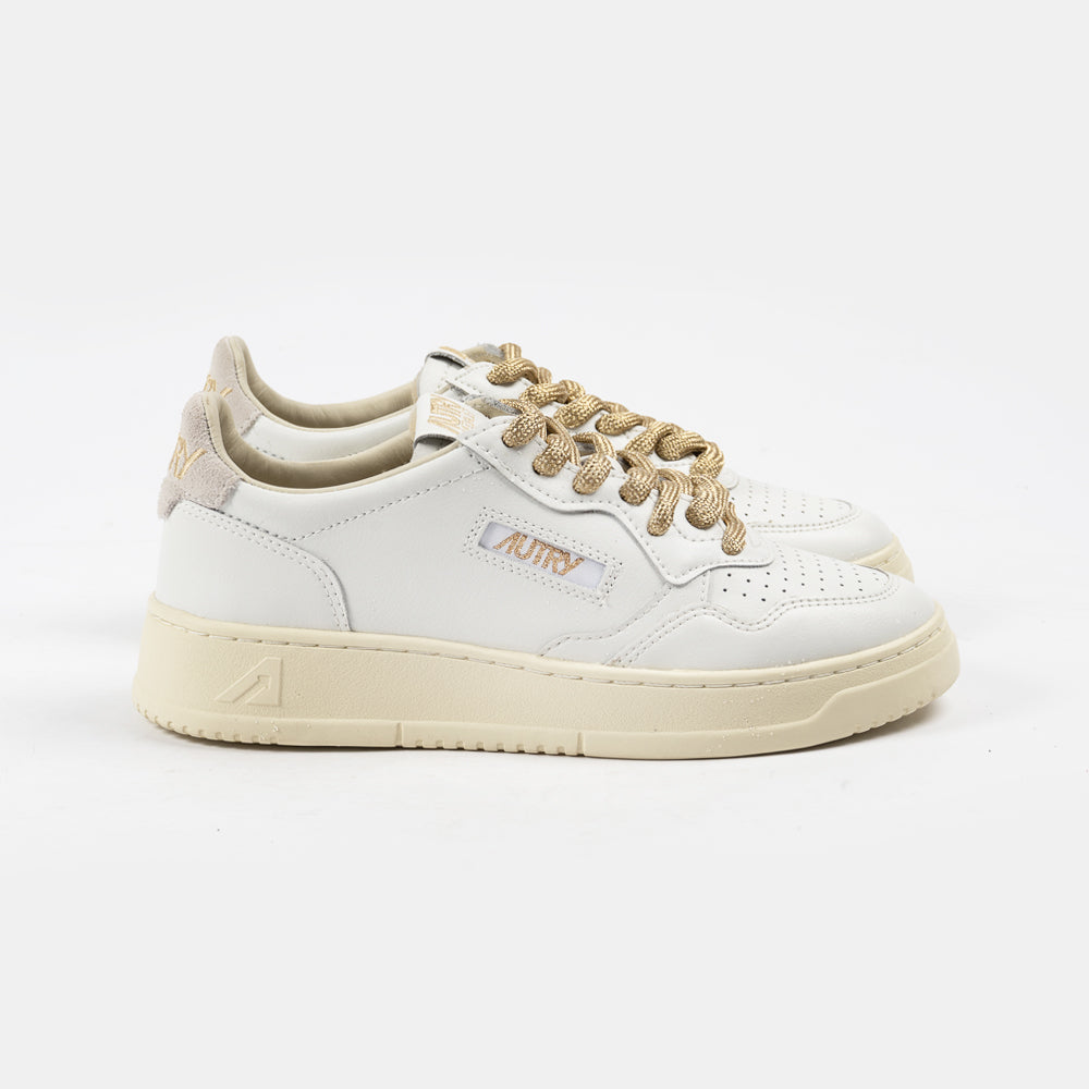 スニーカー AUTRY FW25 MEDALIST LOW WOM LEAT/SWOLL WHT/WHT (AULW SW01) Autry Medalist Low Sneakers In White Leather