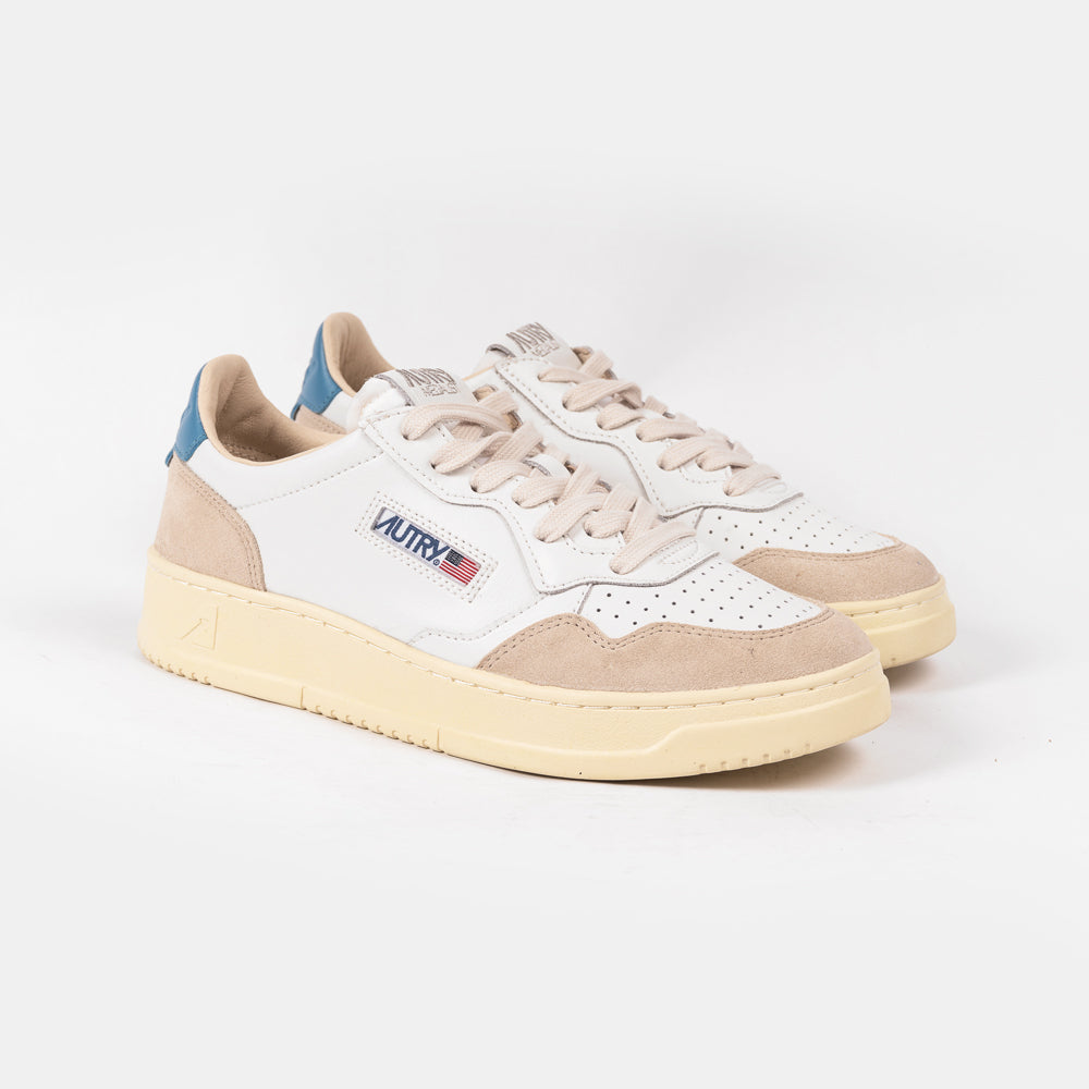 Autry Medalist Low Leather/Suede Wht/Niagara Aulm-ls66