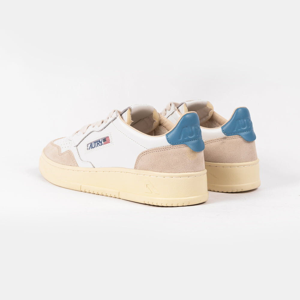 Autry Medalist Low Leather/Suede Wht/Niagara Aulm-ls66