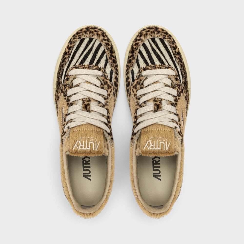 Autry Medalist Low Leopard Zebra Ivory Aulw-ja02