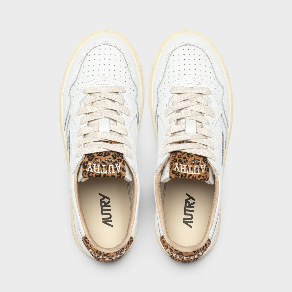 Autry Medalist Low White Leoprint Aulw-hj02