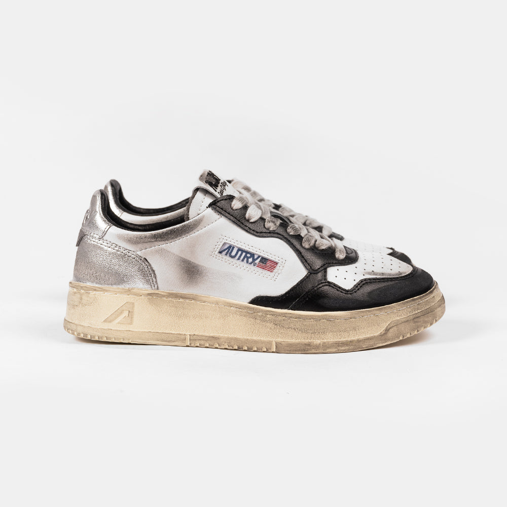 Autry Sup Vint Low Wht/Black/Silver Avlm-sv11