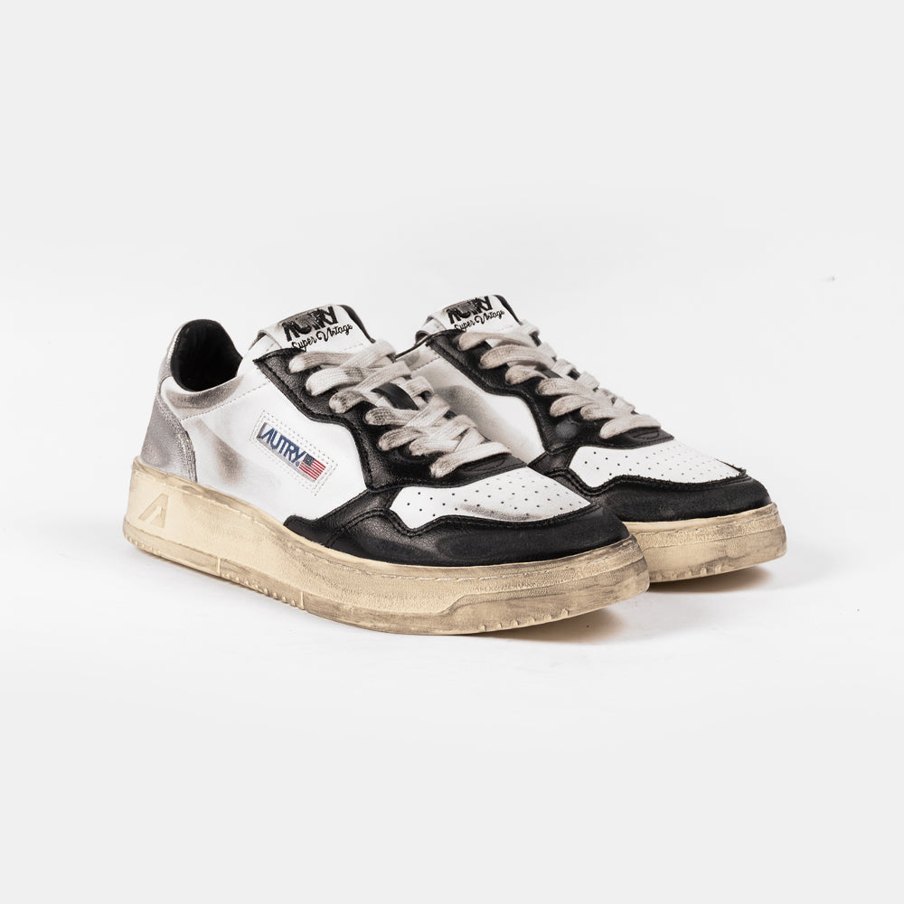 Autry Sup Vint Low Wht/Black/Silver Avlm-sv11