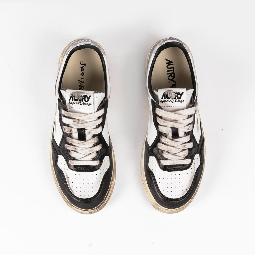 Autry Sup Vint Low Wht/Black/Silver Avlm-sv11