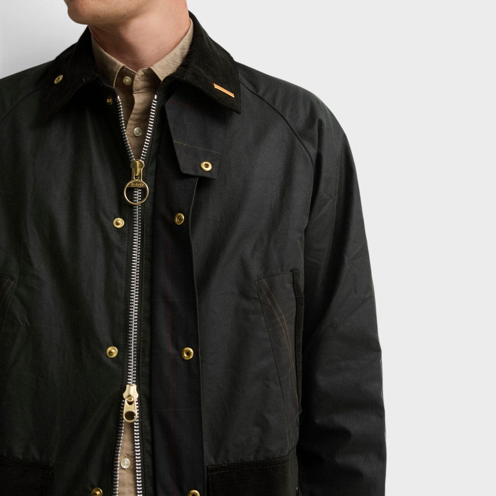 Barbour Icons Patch Bedale Wax Jacket Sage Mwx2585sg51