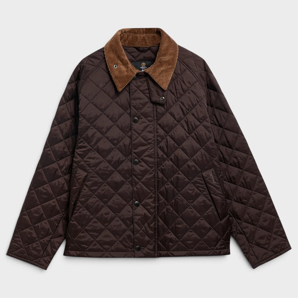 Barbour Os Transport Quilted Jacket Dark Brown Mqu1796br51
