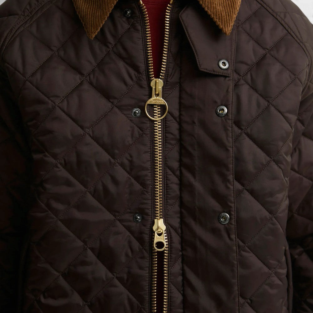 Barbour Os Transport Quilted Jacket Dark Brown Mqu1796br51