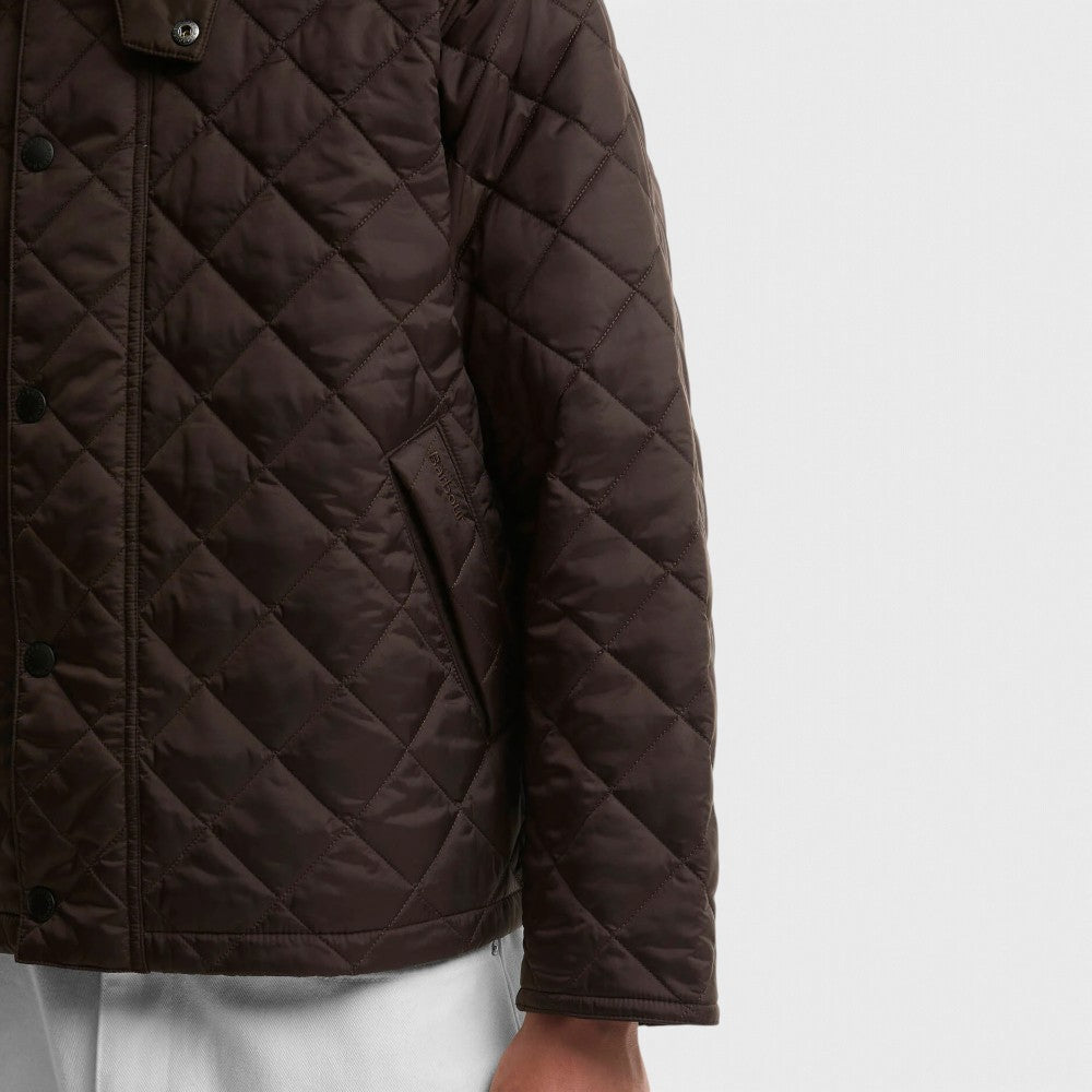 Barbour Os Transport Quilted Jacket Dark Brown Mqu1796br51