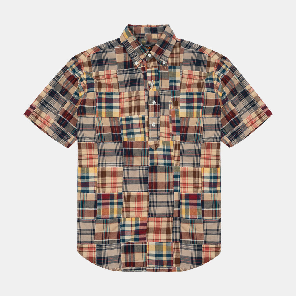 Beams+ B.d. Pullover Classic Fit Ss Beige Madras 38010183139