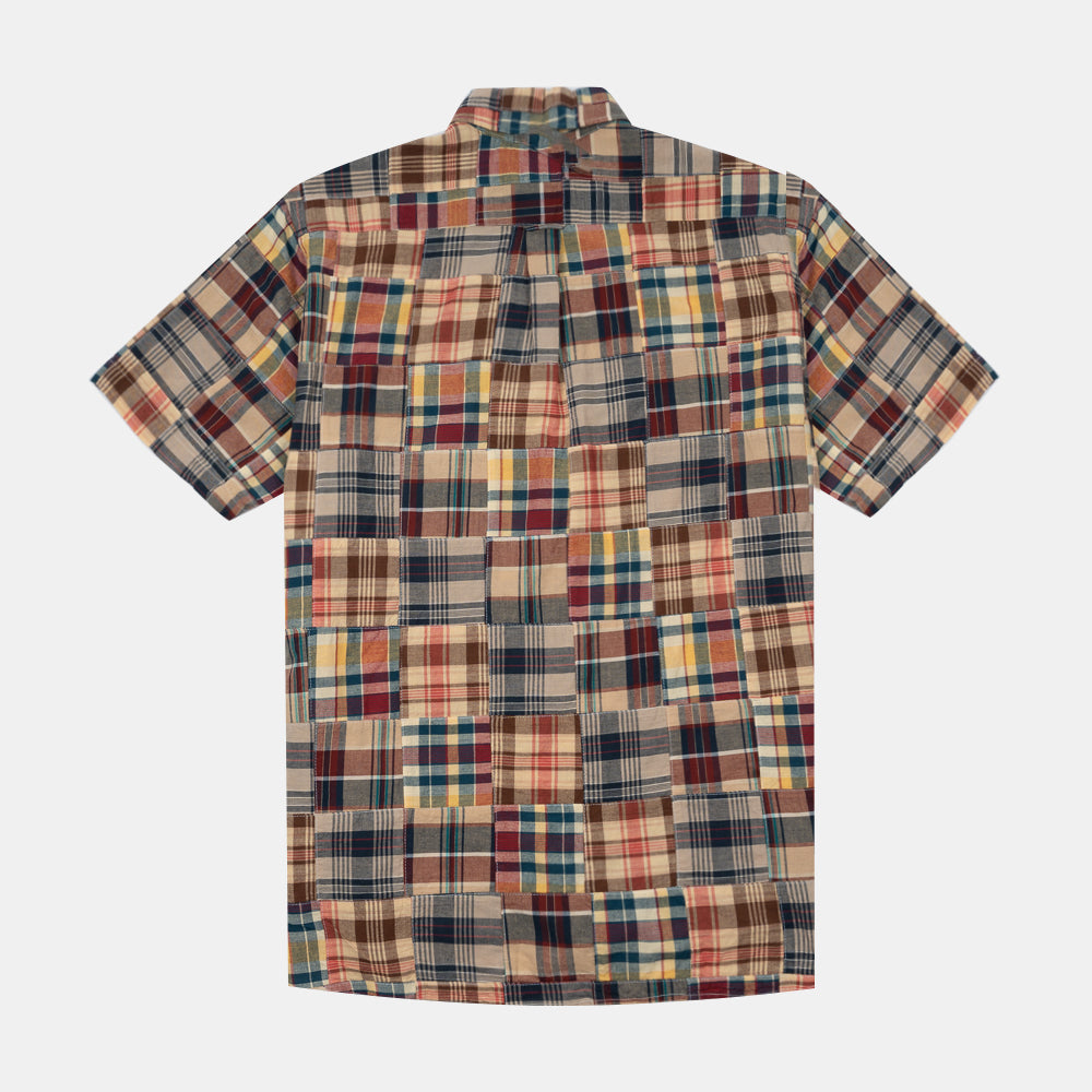 Beams+ B.d. Pullover Classic Fit Ss Beige Madras 38010183139