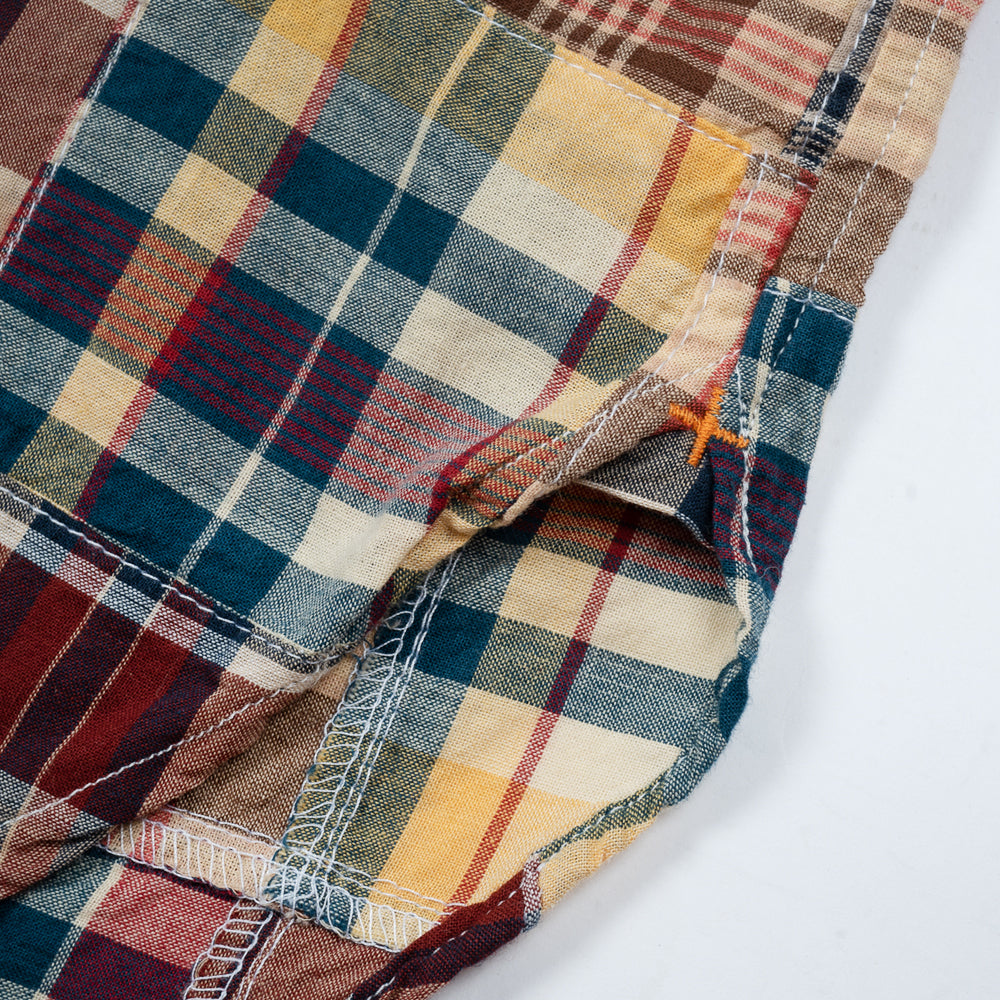 Beams+ B.d. Pullover Classic Fit Ss Beige Madras 38010183139