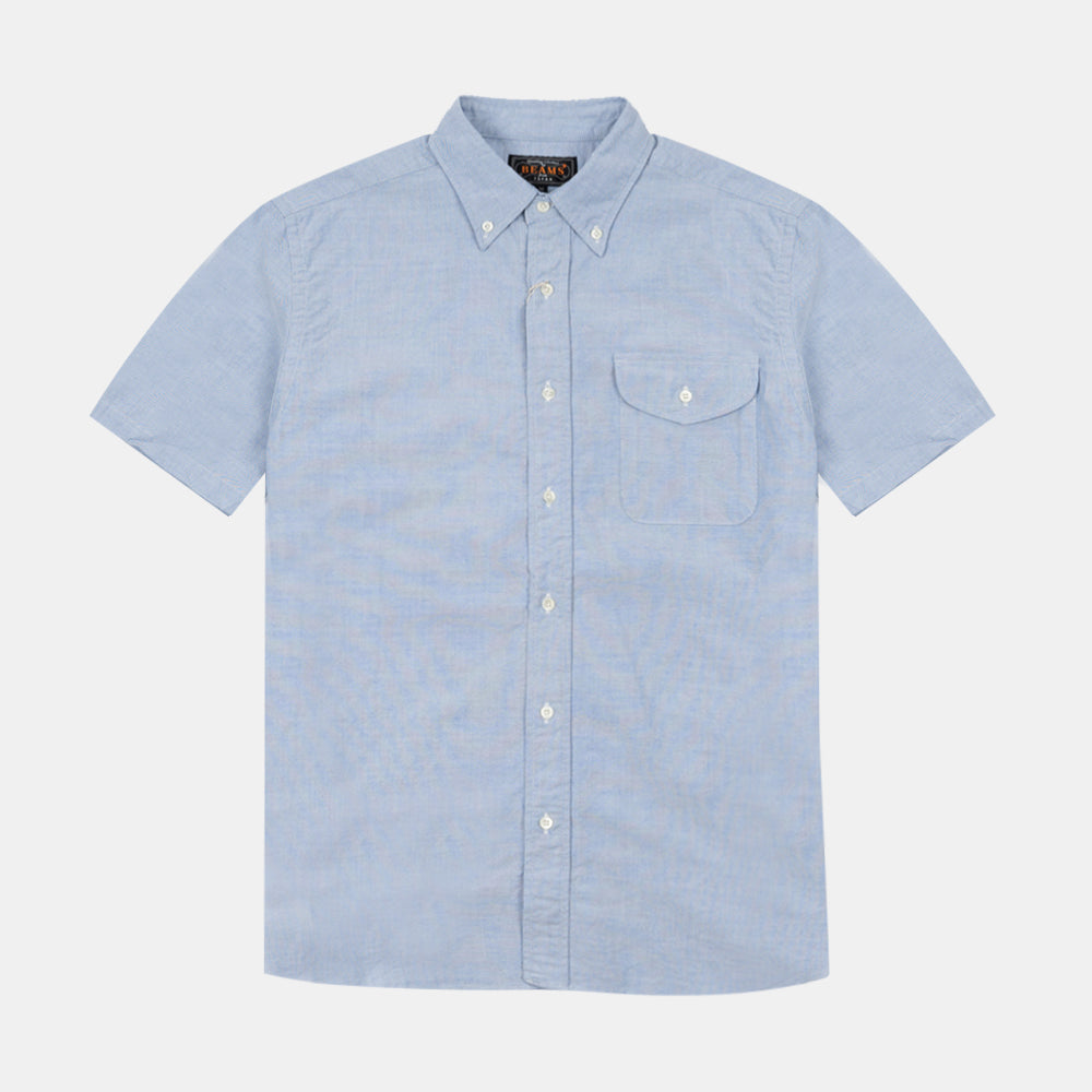 Beams+ B.d Short Sleeve Oxford Sax 38010032139