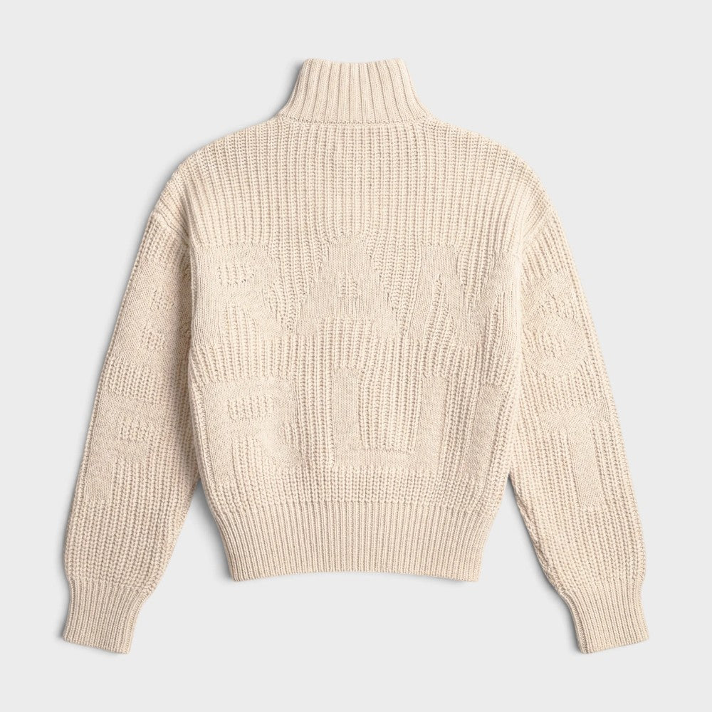 Bram's Fruit Fisherman Quarter Zip Knit Beige 2035-beige