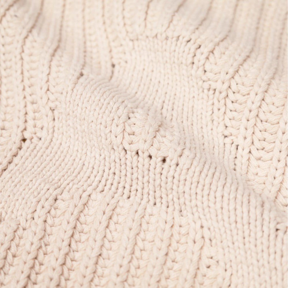 Bram's Fruit Fisherman Quarter Zip Knit Beige 2035-beige