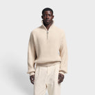 Bram's Fruit Fisherman Quarter Zip Knit Beige 2035-beige