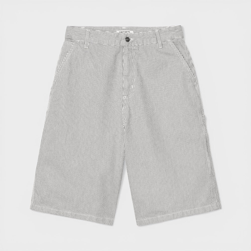 Carhartt Wip W Mercer Single Knee Short Mercer Stripe Graphite Stone Washed I036532-3ok-06