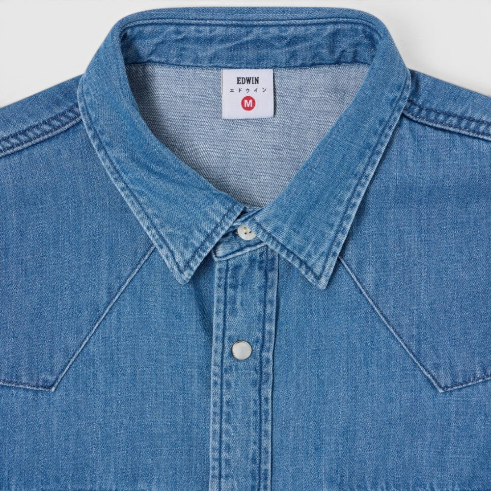 Edwin Western Shirt L/S Blue Light Used I035113-01-5w