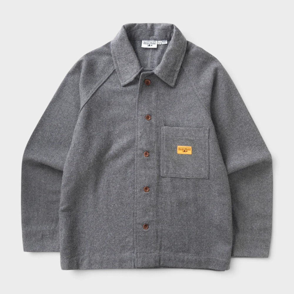 Service Works Flannel Foh Overshirt Charcoal Sw338w26-charcoal