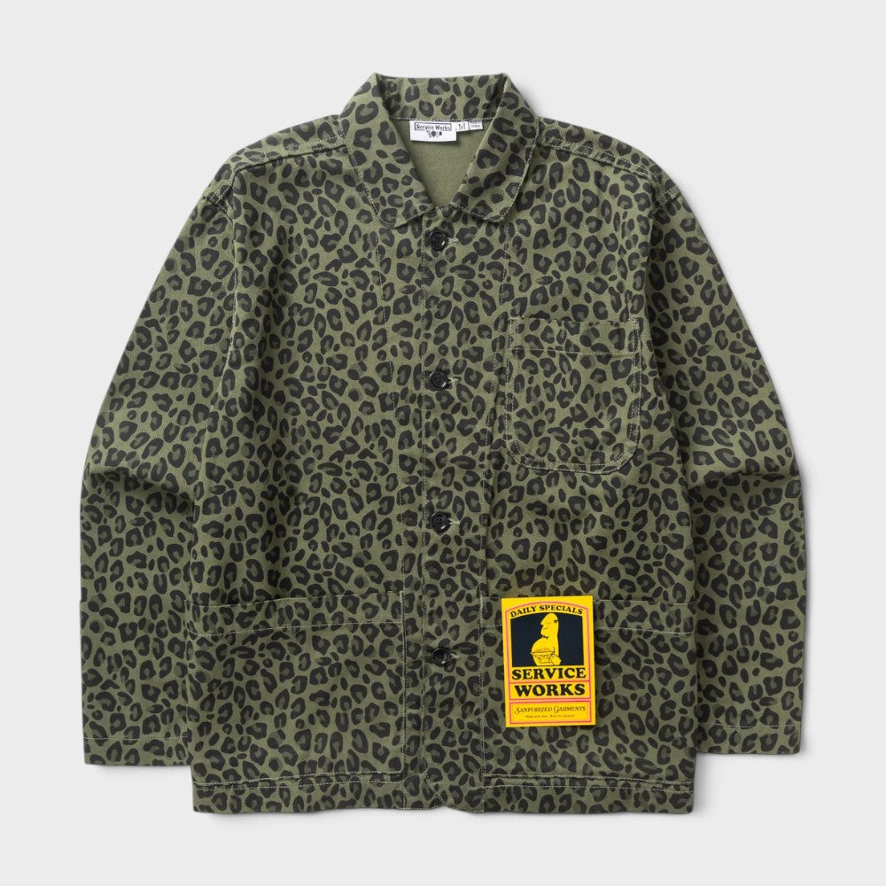 Service Works Patterned Easy Chef Shirt Green Leopard Sw344w26-green-leopard