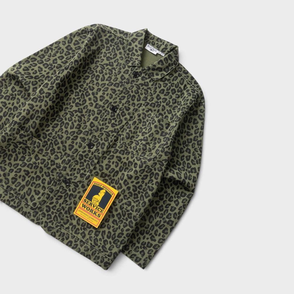 Service Works Patterned Easy Chef Shirt Green Leopard Sw344w26-green-leopard