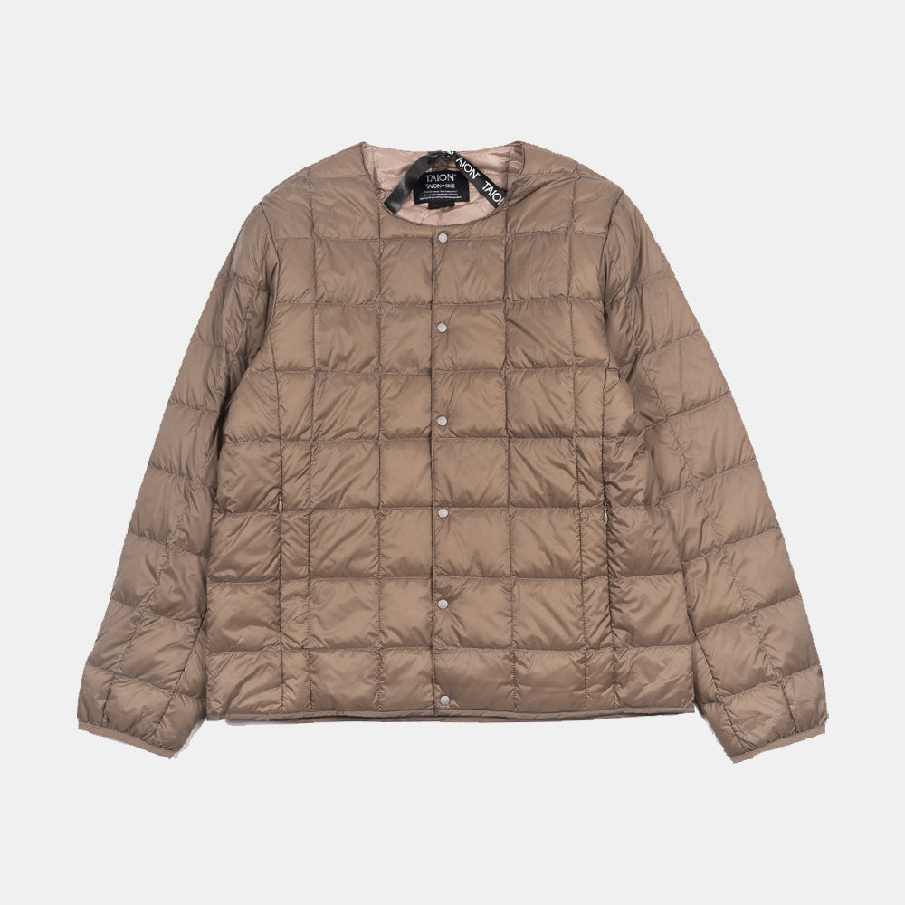 Taion Crew Neck Down Jkt Khaki Taion-104
