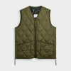 Taion Unisex Military Zip V Neck Down Vest Dark Olive TAION-001ZML-1-DARK-OLIVE