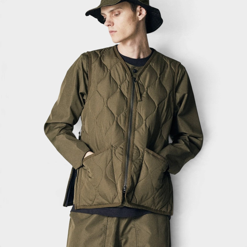 Taion Military Zip V-neck Down Vest Dark Olive Taion-001zml-1-dark-olive
